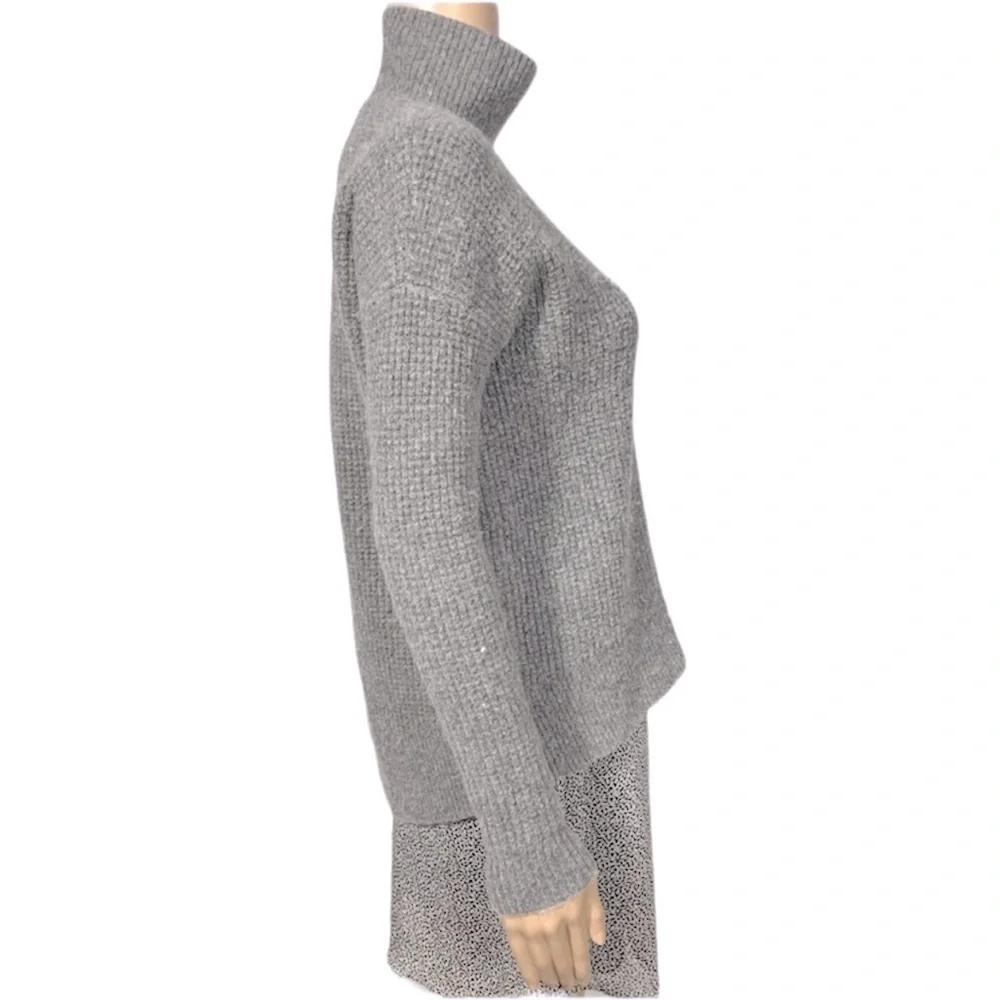 MADEWELL Grey Wool Blend Turtleneck Knit Merino Wool Blend Pullover Size XS